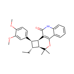 CC[C@H]1[C@H]2[C@H](c3c(c4ccccc4[nH]c3=O)OC2(C)C)[C@@H]1c1ccc(OC)c(OC)c1 ZINC000169334496