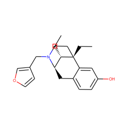 CC[C@H]1[C@H]2Cc3ccc(O)cc3[C@@]1(CC)CCN2Cc1ccoc1 ZINC000100648110