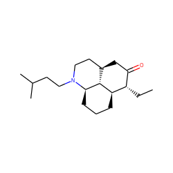 CC[C@H]1C(=O)C[C@@H]2CCN(CCC(C)C)[C@@H]3CCC[C@H]1[C@@H]23 ZINC001772651902