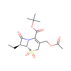 CC[C@H]1C(=O)N2C(C(=O)OC(C)(C)C)=C(COC(C)=O)CS(=O)(=O)[C@H]12 ZINC000026567493