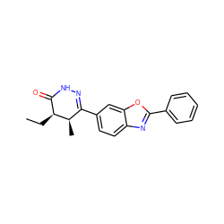 CC[C@H]1C(=O)NN=C(c2ccc3nc(-c4ccccc4)oc3c2)[C@H]1C ZINC000168466189