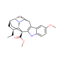 CC[C@H]1C[C@@H]2C[C@@]3(C(=O)OC)c4[nH]c5ccc(OC)cc5c4[C@@H]4CN([C@H]2O4)[C@@H]13 ZINC000071319282