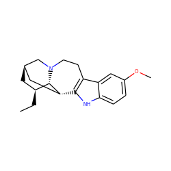 CC[C@H]1C[C@@H]2C[C@H]3c4[nH]c5ccc(OC)cc5c4CCN(C2)[C@@H]13 ZINC000000402995