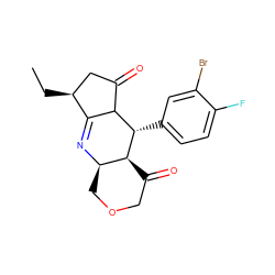 CC[C@H]1CC(=O)C2C1=N[C@@H]1COCC(=O)[C@@H]1[C@H]2c1ccc(F)c(Br)c1 ZINC000101411096