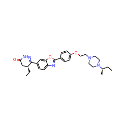 CC[C@H]1CC(=O)NN=C1c1ccc2nc(-c3ccc(OCCN4CCN([C@H](C)CC)CC4)cc3)oc2c1 ZINC000168445300