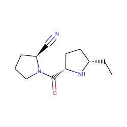 CC[C@H]1CC[C@@H](C(=O)N2CCC[C@H]2C#N)N1 ZINC000014947495