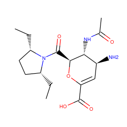 CC[C@H]1CC[C@@H](CC)N1C(=O)[C@@H]1OC(C(=O)O)=C[C@H](N)[C@H]1NC(C)=O ZINC000013778800