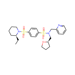 CC[C@H]1CCCCN1S(=O)(=O)c1ccc(S(=O)(=O)N(Cc2ccccn2)C[C@H]2CCCO2)cc1 ZINC000000933705