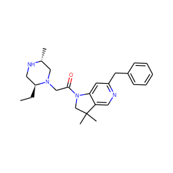 CC[C@H]1CN[C@H](C)CN1CC(=O)N1CC(C)(C)c2cnc(Cc3ccccc3)cc21 ZINC000219018687