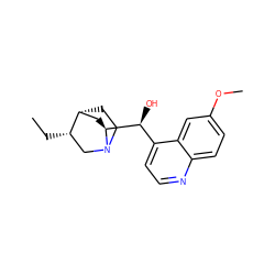 CC[C@H]1CN2CC[C@@H]1C[C@H]2[C@@H](O)c1ccnc2ccc(OC)cc12 ZINC000007998002