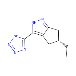 CC[C@H]1Cc2n[nH]c(-c3nnn[nH]3)c2C1 ZINC000038339063