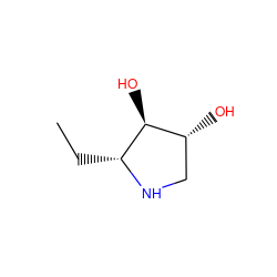 CC[C@H]1NC[C@@H](O)[C@@H]1O ZINC000095613434