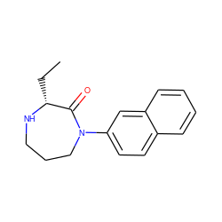 CC[C@H]1NCCCN(c2ccc3ccccc3c2)C1=O ZINC000145632800