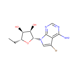 CC[C@H]1O[C@@H](n2cc(Br)c3c(N)ncnc32)[C@H](O)[C@@H]1O ZINC000013809466