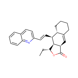 CC[C@H]1OC(=O)[C@@H]2C=C3CCCC[C@H]3[C@H](/C=C/c3ccc4ccccc4n3)[C@H]12 ZINC000034802855