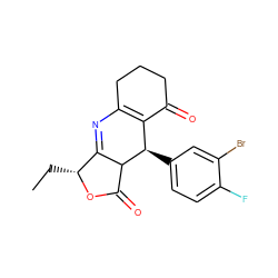 CC[C@H]1OC(=O)C2C1=NC1=C(C(=O)CCC1)[C@H]2c1ccc(F)c(Br)c1 ZINC000040791236