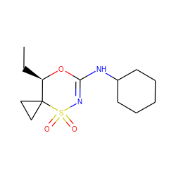 CC[C@H]1OC(NC2CCCCC2)=NS(=O)(=O)C12CC2 ZINC000096273933