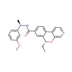 CC[C@H]1Oc2cnccc2-c2ccc(C(=O)N[C@H](C)c3cccc(OC)c3)cc21 ZINC000222111621