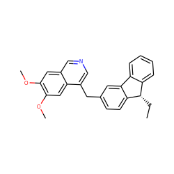 CC[C@H]1c2ccccc2-c2cc(Cc3cncc4cc(OC)c(OC)cc34)ccc21 ZINC001772610516