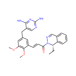 CC[C@H]1c2ccccc2C=NN1C(=O)/C=C/c1cc(Cc2cnc(N)nc2N)cc(OC)c1OC ZINC000043071235