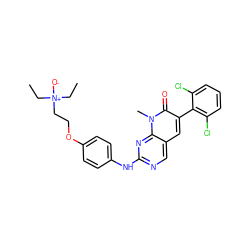 CC[N+]([O-])(CC)CCOc1ccc(Nc2ncc3cc(-c4c(Cl)cccc4Cl)c(=O)n(C)c3n2)cc1 ZINC000003815496