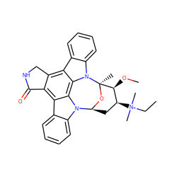 CC[N+](C)(C)[C@H]1C[C@@H]2O[C@](C)([C@H]1OC)n1c3ccccc3c3c4c(c5c6ccccc6n2c5c31)C(=O)NC4 ZINC000101250035