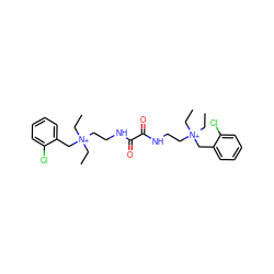 CC[N+](CC)(CCNC(=O)C(=O)NCC[N+](CC)(CC)Cc1ccccc1Cl)Cc1ccccc1Cl ZINC000003995599