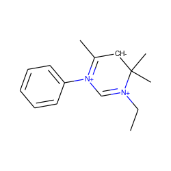 CC[N+]1=C[N+](c2ccccc2)=C(C)[CH-]C1(C)C ZINC000059822417