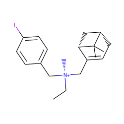 CC[N@+](C)(CC1=CC[C@H]2C[C@@H]1C2(C)C)Cc1ccc(I)cc1 ZINC000254132293