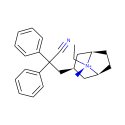 CC[N@@+]1(C)[C@H]2CC[C@@H]1C[C@H](CC(C#N)(c1ccccc1)c1ccccc1)C2 ZINC000299846336