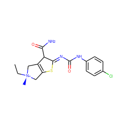 CC[N@@+]1(C)CC2=C(C1)C(C(N)=O)C(=NC(=O)Nc1ccc(Cl)cc1)S2 ZINC001772650907