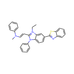 CC[n+]1c(/C=C/N(C)c2ccccc2)n(-c2ccccc2)c2ccc(-c3nc4ccccc4s3)cc21 ZINC000003204334