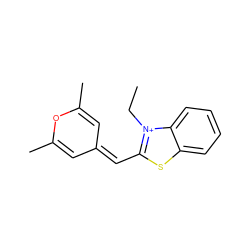 CC[n+]1c(C=C2C=C(C)OC(C)=C2)sc2ccccc21 ZINC000000358872