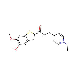 CC[n+]1ccc(CCC(=O)[C@@H]2Cc3cc(OC)c(OC)cc3S2)cc1 ZINC000028461750