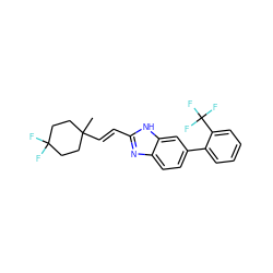 CC1(/C=C/c2nc3ccc(-c4ccccc4C(F)(F)F)cc3[nH]2)CCC(F)(F)CC1 ZINC000073311640