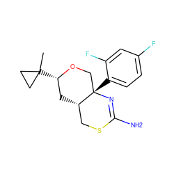 CC1([C@H]2C[C@H]3CSC(N)=N[C@@]3(c3ccc(F)cc3F)CO2)CC1 ZINC000221414613