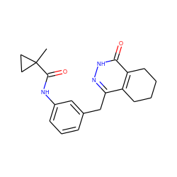 CC1(C(=O)Nc2cccc(Cc3n[nH]c(=O)c4c3CCCC4)c2)CC1 ZINC000167192804