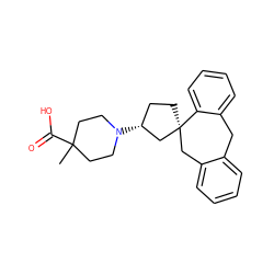 CC1(C(=O)O)CCN([C@@H]2CC[C@]3(Cc4ccccc4Cc4ccccc43)C2)CC1 ZINC000064454008