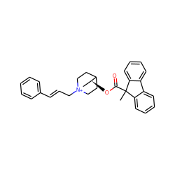 CC1(C(=O)O[C@H]2C[N+]3(C/C=C/c4ccccc4)CCC2CC3)c2ccccc2-c2ccccc21 ZINC001772653185