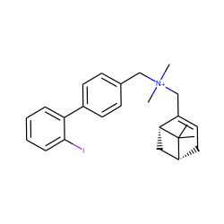 CC1(C)[C@@H]2CC=C(C[N+](C)(C)Cc3ccc(-c4ccccc4I)cc3)[C@H]1C2 ZINC000095564559