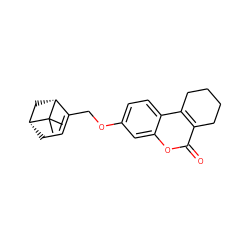 CC1(C)[C@@H]2CC=C(COc3ccc4c5c(c(=O)oc4c3)CCCC5)[C@H]1C2 ZINC001772625792