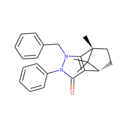 CC1(C)[C@@H]2CC[C@@]1(C)c1c2c(=O)n(-c2ccccc2)n1Cc1ccccc1 ZINC000035285332