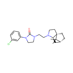 CC1(C)[C@@H]2CC[C@]13CCN(CCN1CCN(c4cccc(Cl)c4)C1=O)[C@@H]3C2 ZINC000043074896