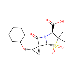 CC1(C)[C@H](C(=O)O)N2C(=O)[C@@]3(C[C@@H]3OC3CCCCC3)[C@H]2S1(=O)=O ZINC000013521688