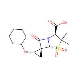 CC1(C)[C@H](C(=O)O)N2C(=O)[C@]3(C[C@@H]3OC3CCCCC3)[C@H]2S1(=O)=O ZINC000013521682