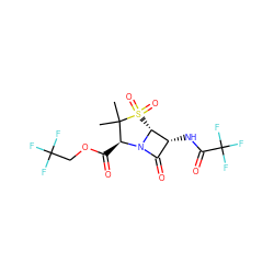 CC1(C)[C@H](C(=O)OCC(F)(F)F)N2C(=O)[C@@H](NC(=O)C(F)(F)F)[C@H]2S1(=O)=O ZINC000026377047