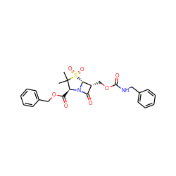 CC1(C)[C@H](C(=O)OCc2ccccc2)N2C(=O)[C@@H](COC(=O)NCc3ccccc3)[C@H]2S1(=O)=O ZINC000026388779