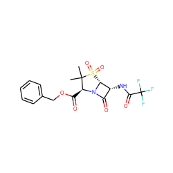 CC1(C)[C@H](C(=O)OCc2ccccc2)N2C(=O)[C@@H](NC(=O)C(F)(F)F)[C@H]2S1(=O)=O ZINC000026379247