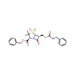 CC1(C)[C@H](C(=O)OCc2ccccc2)N2C(=O)[C@H](COC(=O)NCc3ccccc3)[C@H]2S1(=O)=O ZINC000026384998