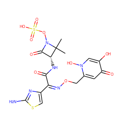 CC1(C)[C@H](NC(=O)/C(=N\OCc2cc(=O)c(O)cn2O)c2csc(N)n2)C(=O)N1OS(=O)(=O)O ZINC000043207983